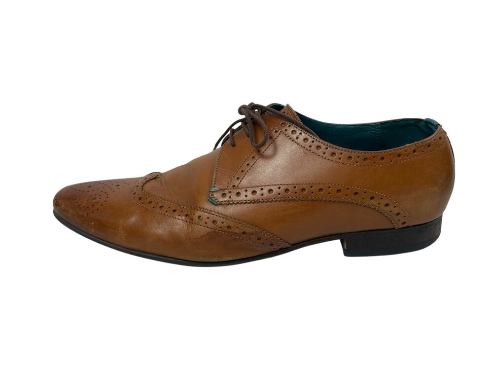 Ted Baker Hosei Men's Brown Leather Wing Cap Brogue Oxford Dress Shoes Size 11